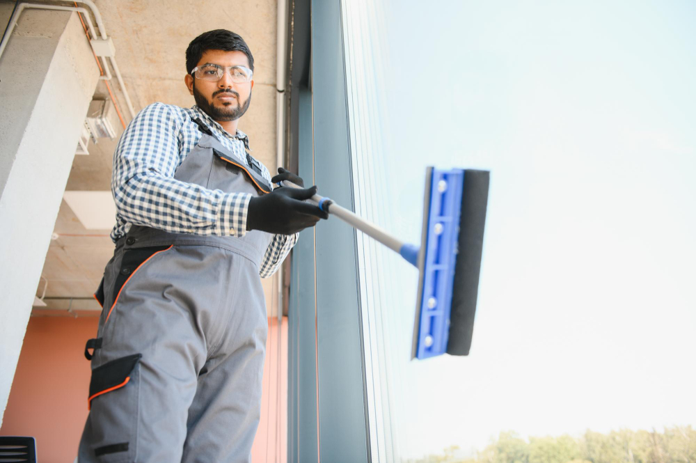 Our services are designed to meet every industrial need: Floor sweeping and scrubbing Industrial degreasing High-pressure washing Machinery and equipment cleaning Chemical spill cleanup Hazardous waste disposal Confined space cleaning (tanks, silos) Overhead structure cleaning High dusting Wall and ceiling washing HVAC and duct cleaning Air filter replacement Production zone disinfection Restroom sanitization Food-grade area cleaning Pressure washing loading docks & external surfaces Waste and debris removal Graffiti removal Exterior window cleaning